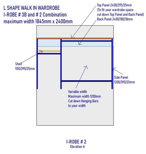 3B and 2 "L" Shape Walk In Wardrobes Combination