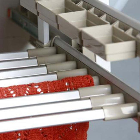 Pull Out Pant Rack with Accessory Storage