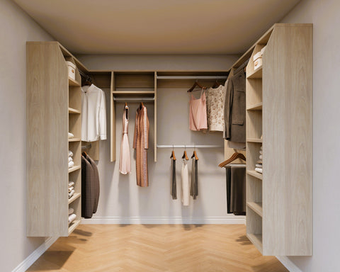 3 and 2 and 3 "U" Shape Walk In Wardrobes Combination