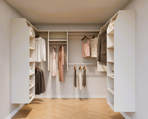 3 and 2 and 3 "U" Shape Walk In Wardrobes Combination
