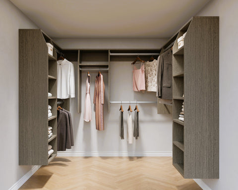 3 and 2 and 3 "U" Shape Walk In Wardrobes Combination
