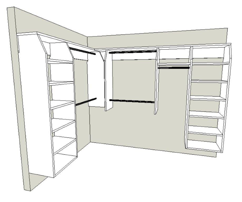 L Shape Walk In Robe I-Robe walk in wardrobe