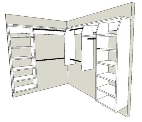L Shape Walk In Robe I-Robe walk in wardrobe