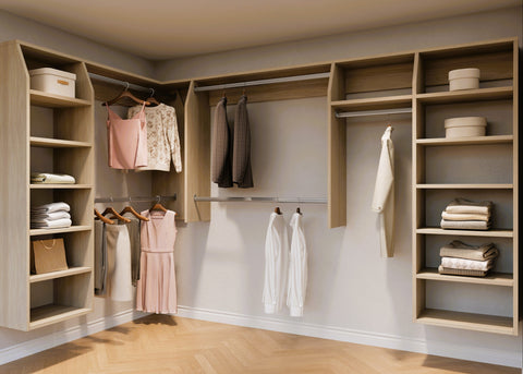 4 and 3 "L" Shape Walk In Wardrobes Combination