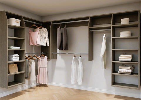 4 and 3 "L" Shape Walk In Wardrobes Combination