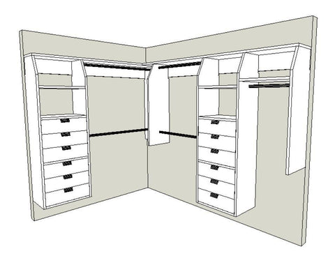 L Shape Walk In Robe I-Robe walk in wardrobe