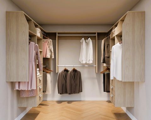 5 and 1 and 5 "U" Shape Walk In Wardrobes Combination