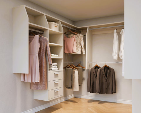 5 and 1 and 5 "U" Shape Walk In Wardrobes Combination