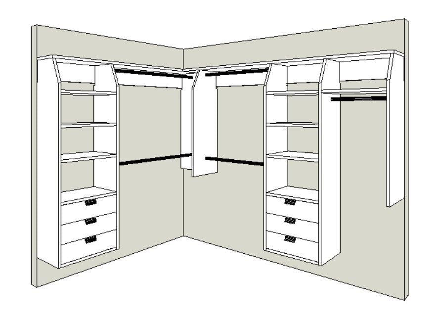 L Shape Walk In Robe I-Robe walk in wardrobe