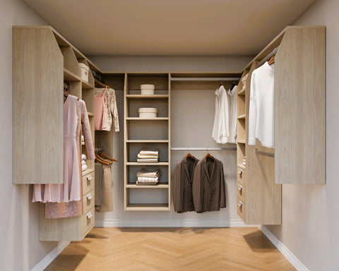 5 and 3 and 3B "U" Shape Walk In Wardrobes Combination