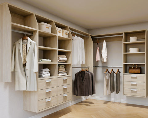 A (Designer's Choice) "L" Shape Walk In Wardrobes Combination