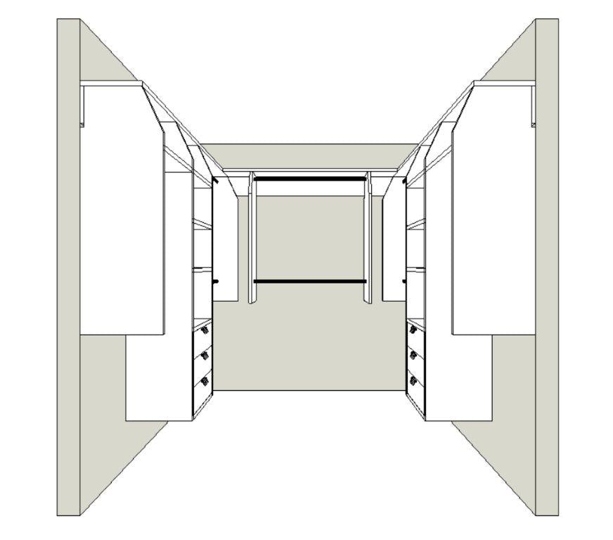 U Shaped Walk In Rode Design i-Robe walk in wardrobe