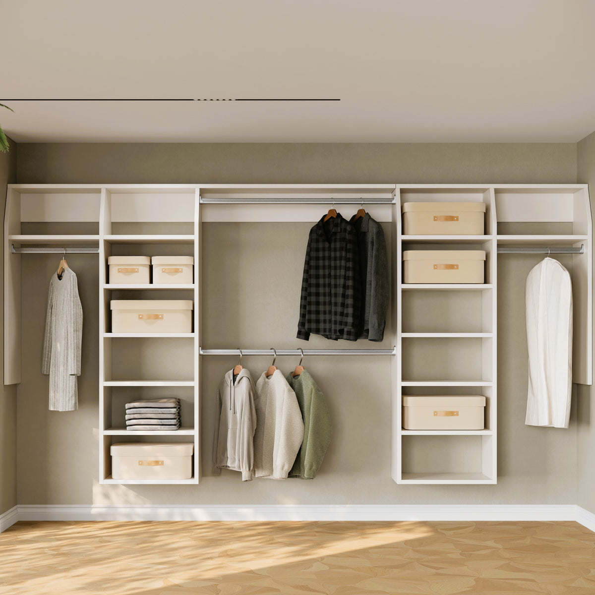 white linear i-Robe Wardrobe 6D built-in wardrobe organiser