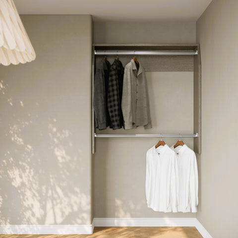 i-Robe Wardrobe 1 modular wardrobe with double hanging rails grey ash