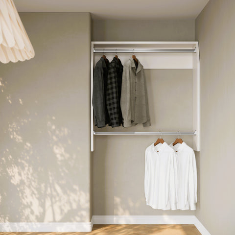 i-Robe Wardrobe 1 modular wardrobe with double hanging rails white linear