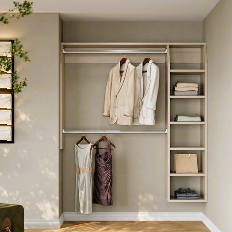 i-Robe Wardrobe 3A modular wardrobe with shelf tower and double hanging rails