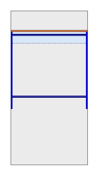 i-Robe Wardrobe 1 elevation with double hanging bars and top shelf