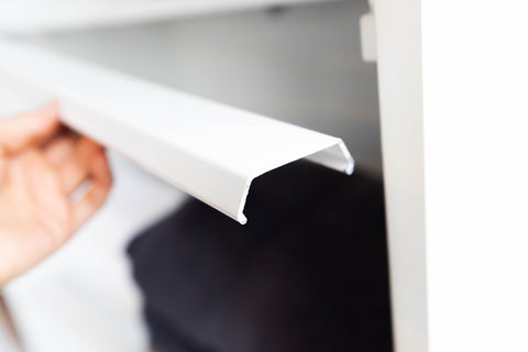 White aluminium linen shelf slat